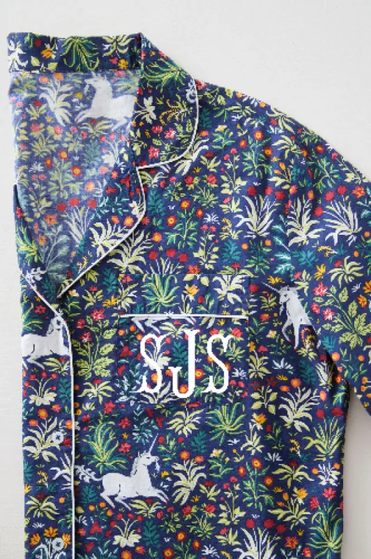 Unicorn's Garden - Long Sleep Set - Indigo sold by Printfresh