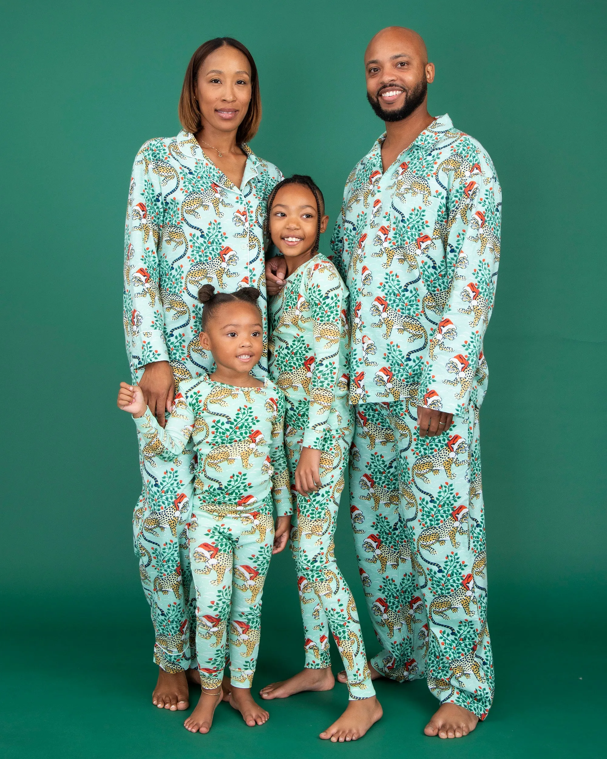 Holly Jolly Bagheera - Men's Lightweight Flannel Long PJ Set - Frosted Mint sold by Printfresh product image thumbnail 3