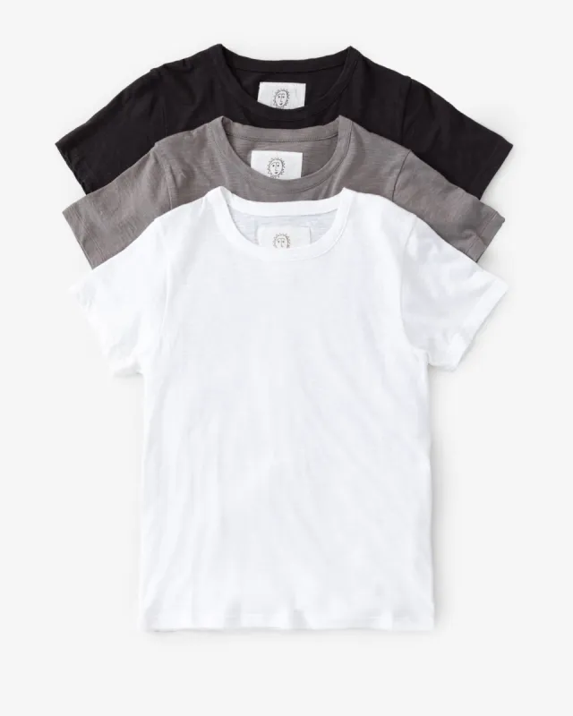 Saturday Tee - Knit T-Shirt 3-Pack - Black/Cloud/Pebble sold by Printfresh