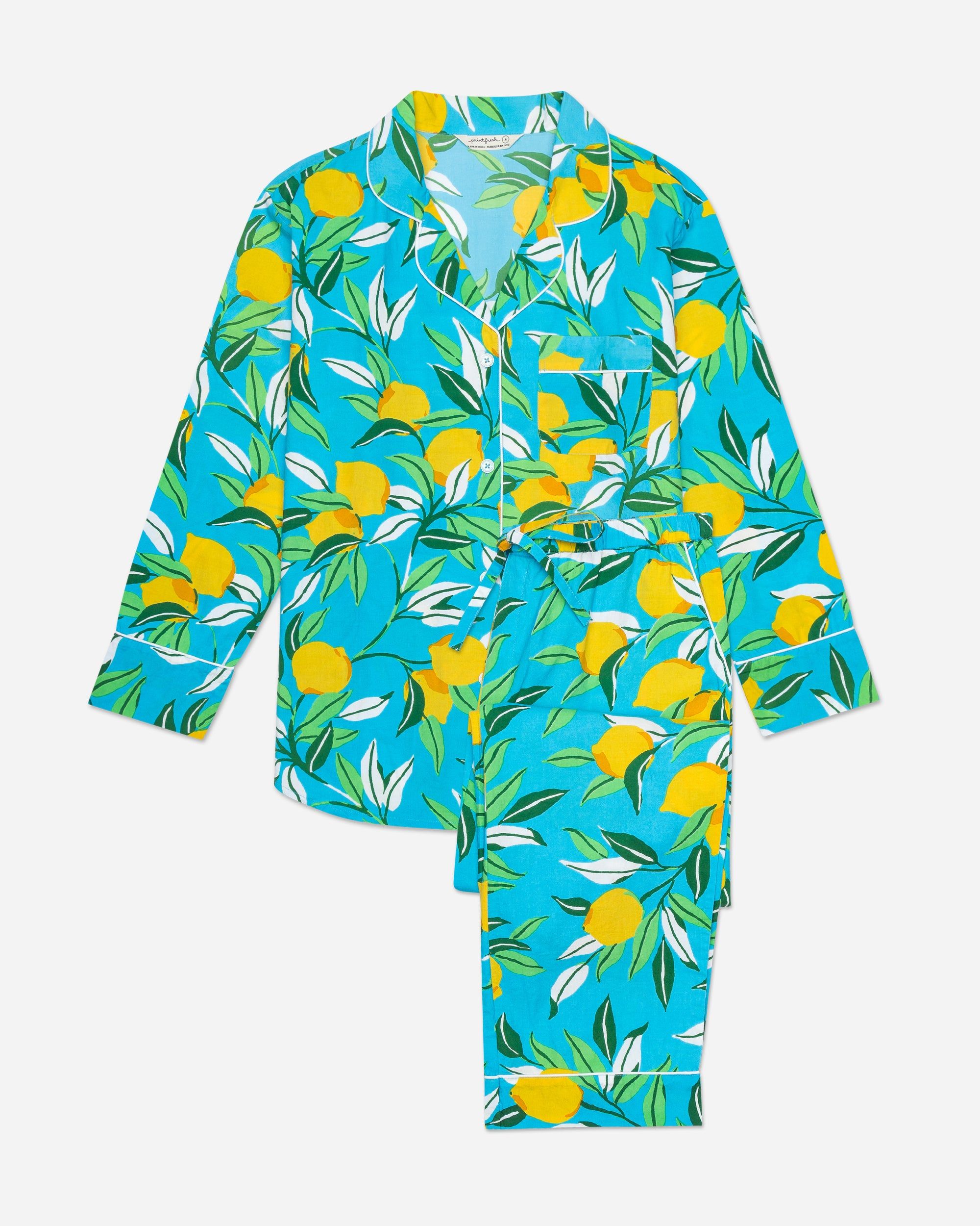 Lemon Zest - Long Sleep Set - Turquoise sold by Printfresh product image thumbnail 2