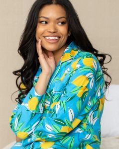 Lemon Zest - Long Sleep Set - Turquoise sold by Printfresh