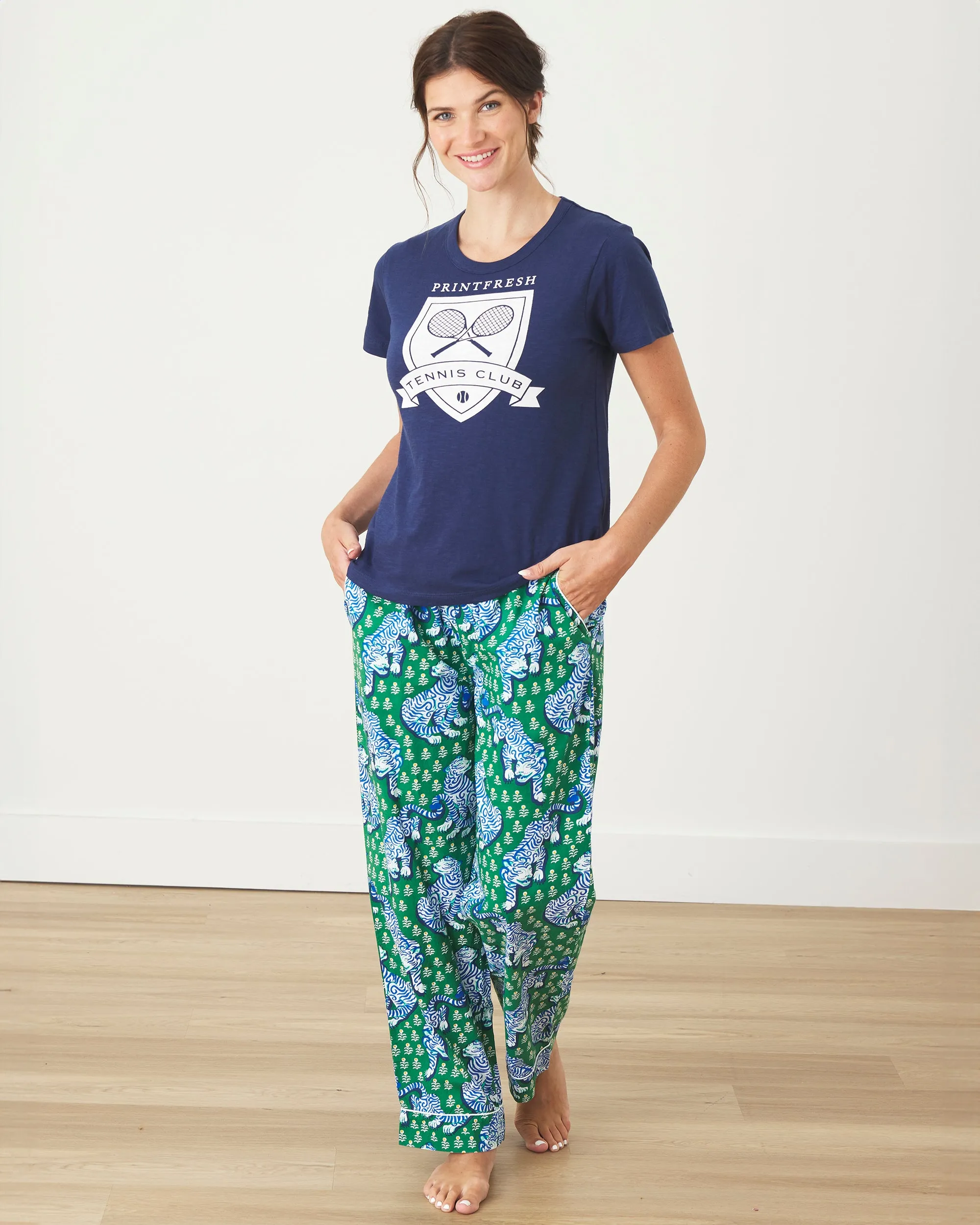 Tennis Club - Saturday Graphic Tee - Navy sold by Printfresh product image thumbnail 5