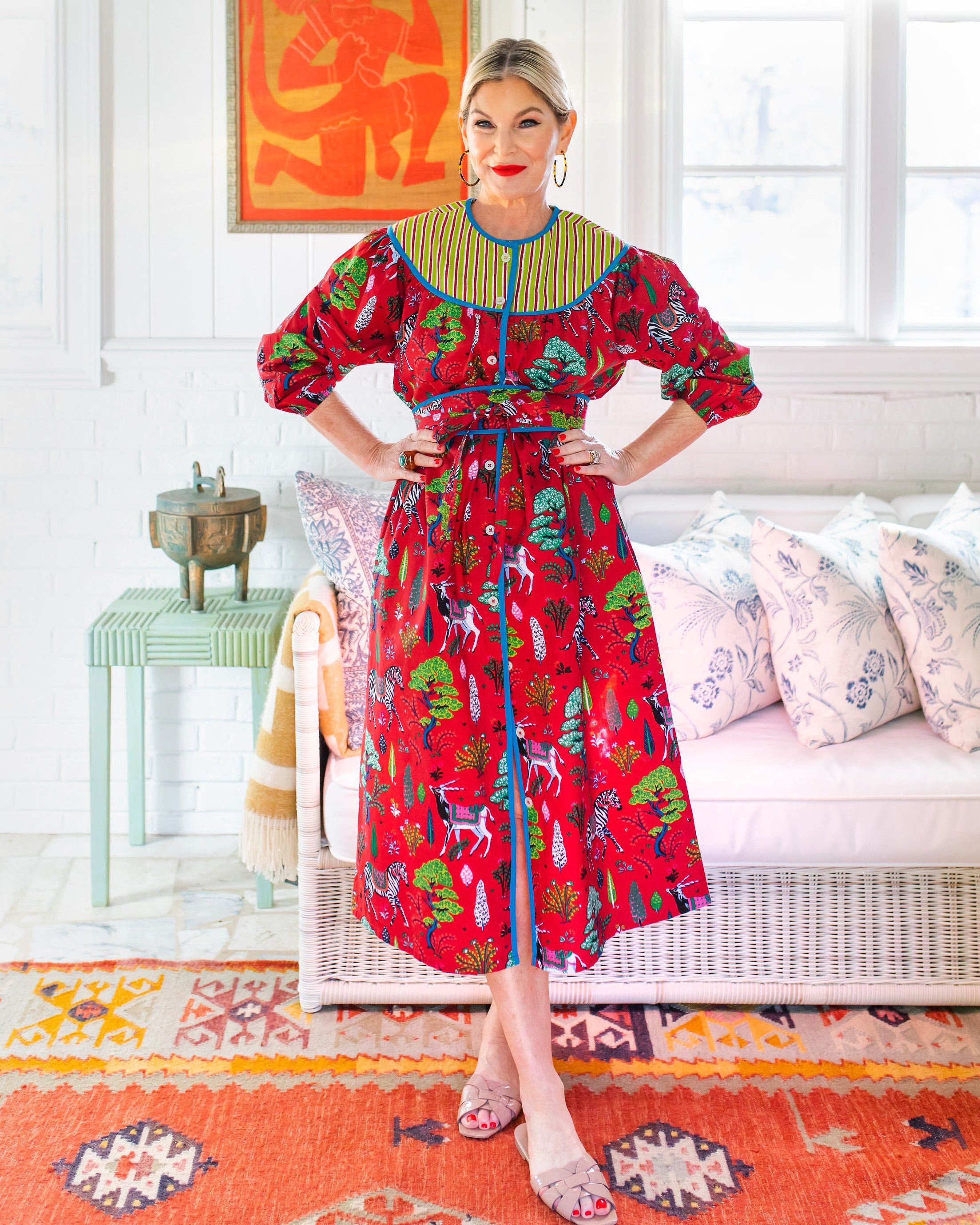 PF x Pencil + Paper Co. Antelope's Forest - Day-to-Nightgown - Ruby sold by Printfresh