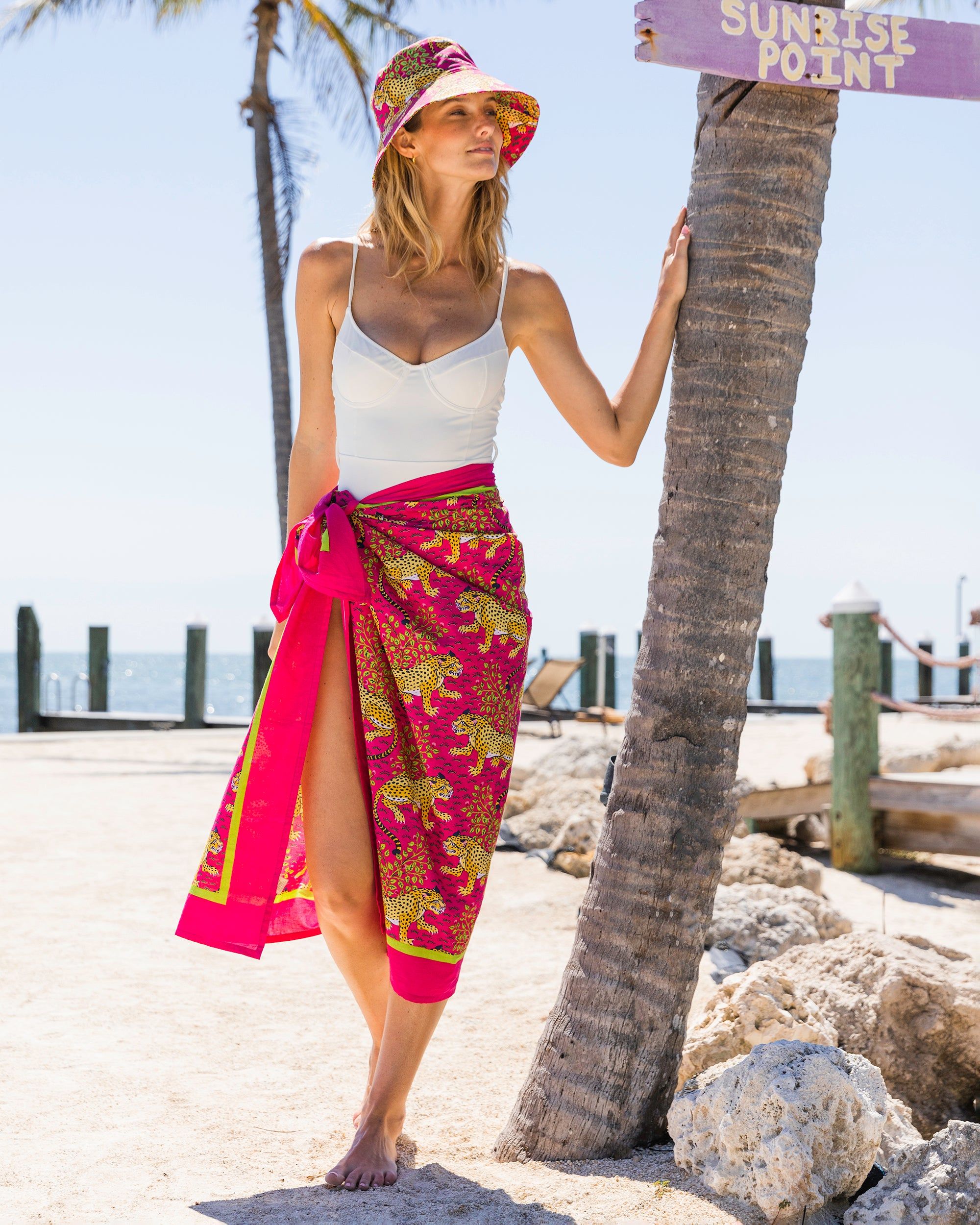 Bagheera - Salty Shores Sarong - Hot Pink sold by Printfresh