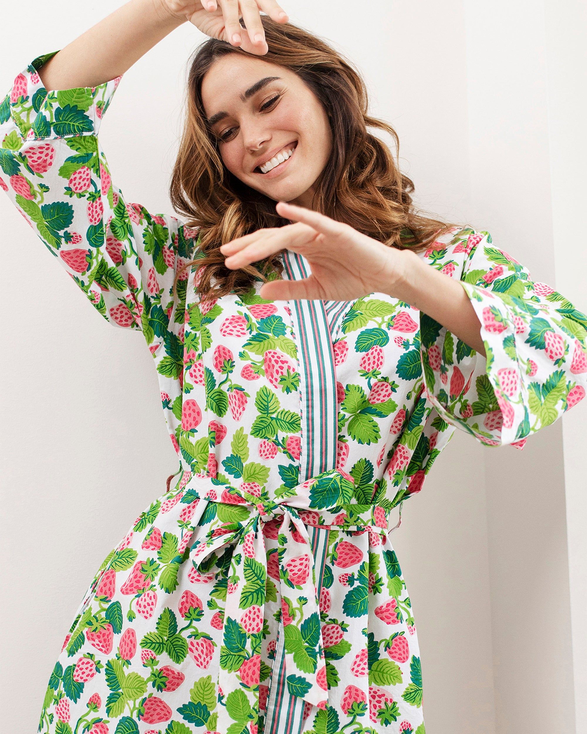 Strawberry Fields - Getting Ready Robe - Pink Salt sold by Printfresh product image thumbnail 4