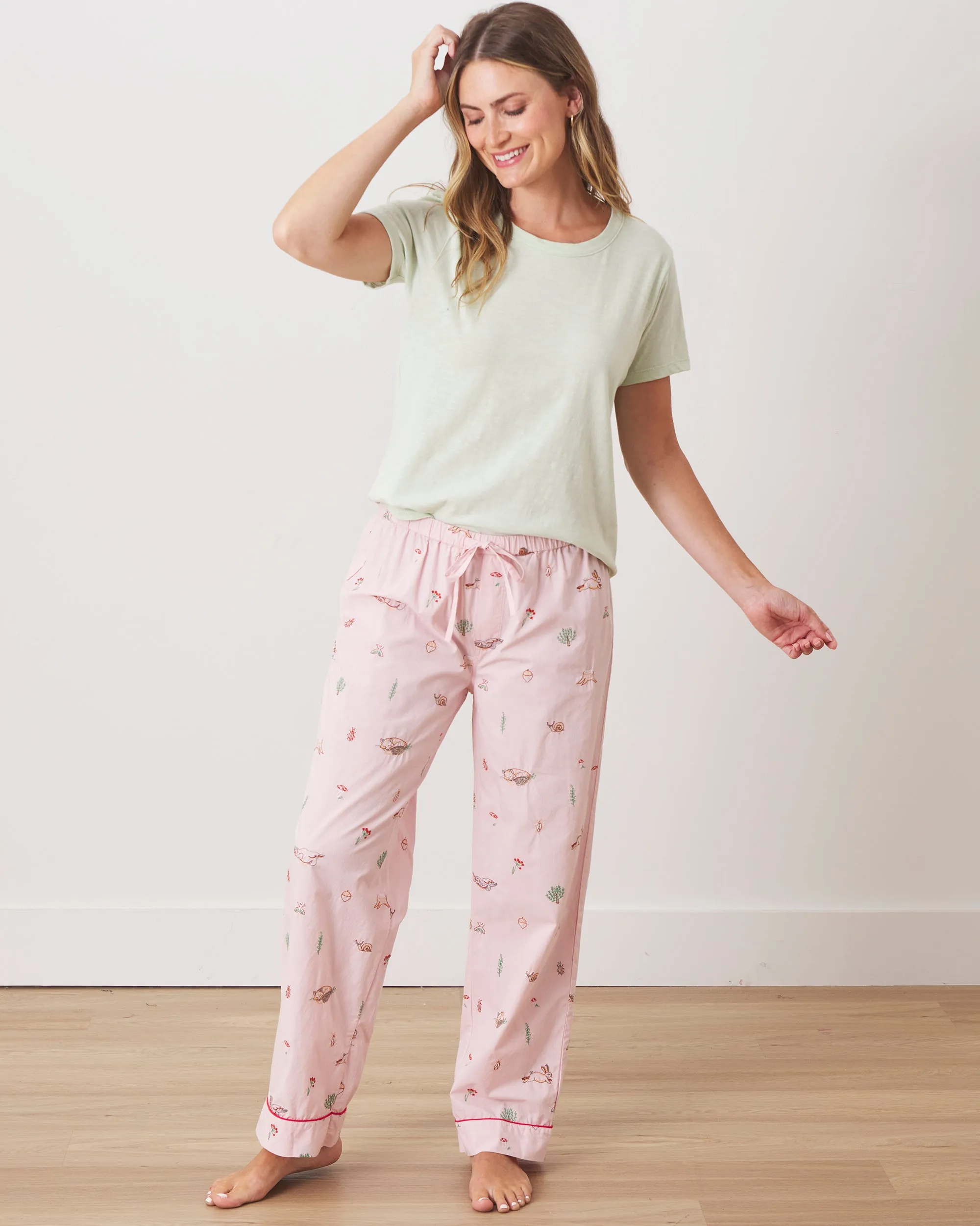 Woodland Storybook - PJ Pants - Blush sold by Printfresh product image thumbnail 2