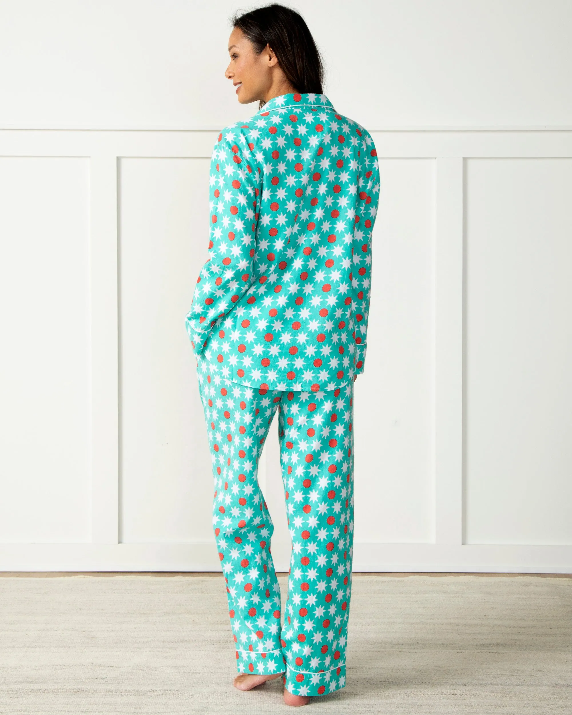 Star on Top - Flannel Long PJ Set - Glacier Mist sold by Printfresh product image thumbnail 5