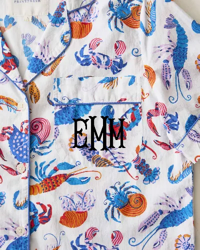 Pretty Pinchers - Short Sleeve Top & Cropped Pants Set - Cloud sold by Printfresh