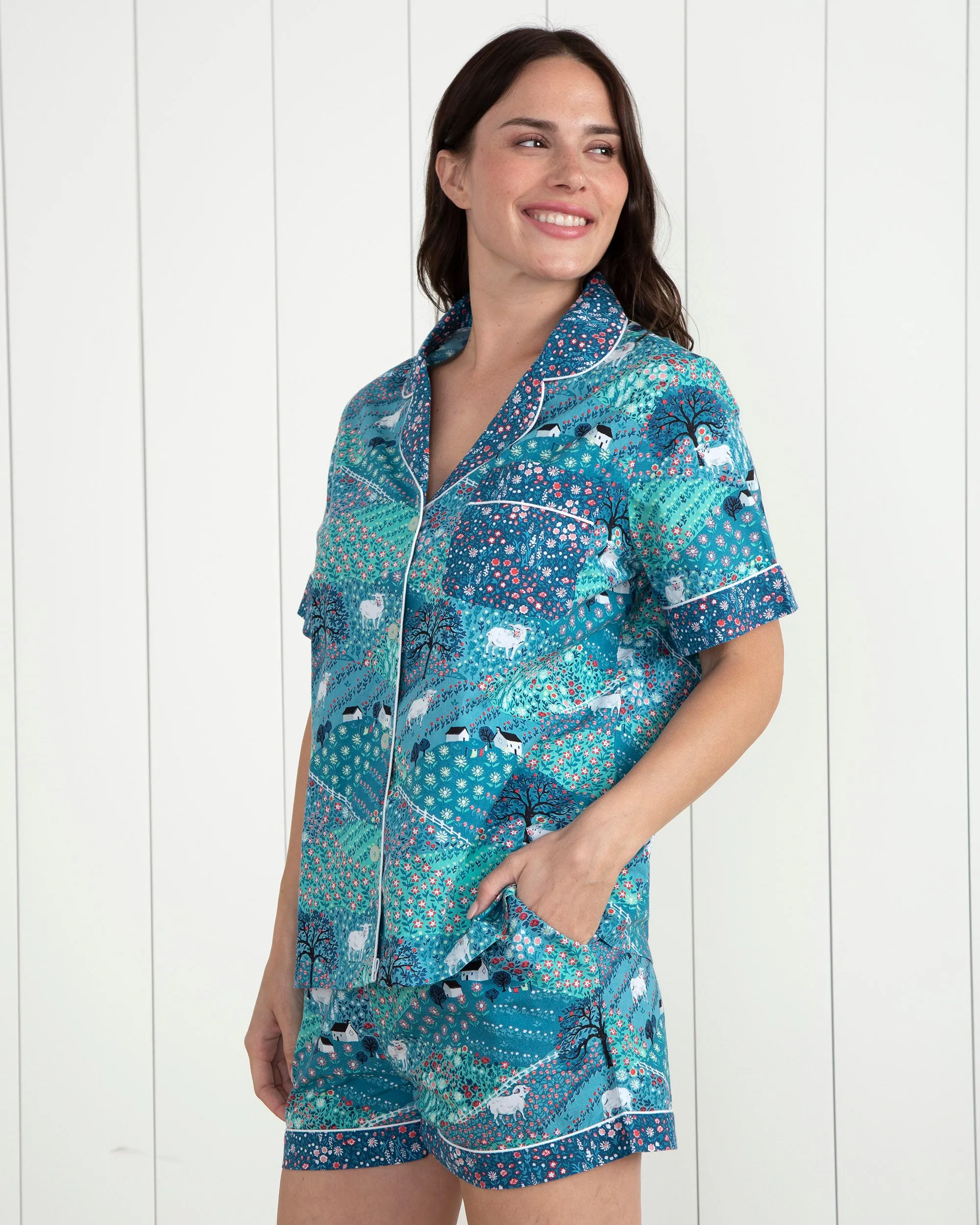 Rolling Hills - Short PJ Set - Blue Ribbon sold by Printfresh product image thumbnail 2