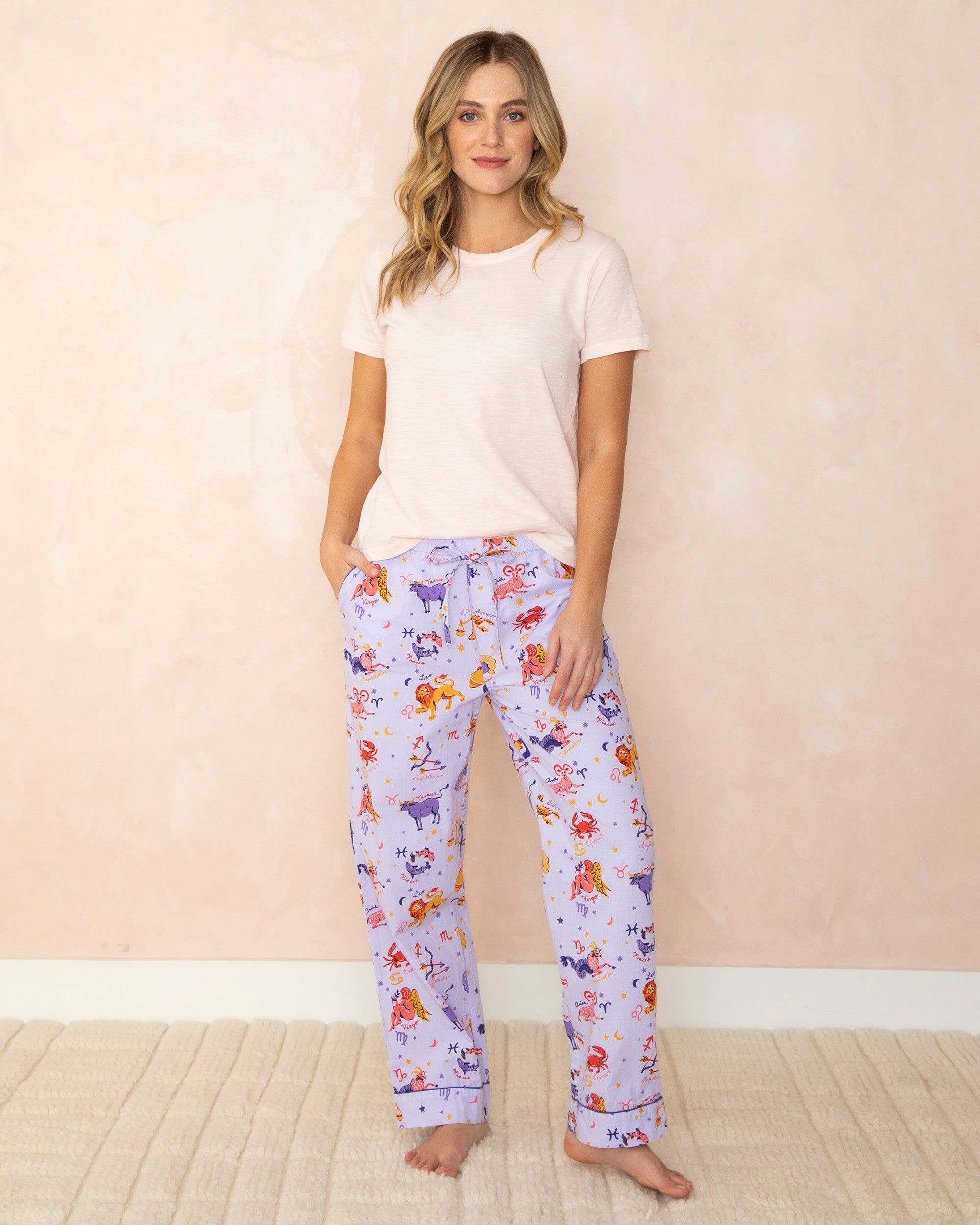 What's Your Sign - T-Shirt and Pajama Pants Bundle - Lavender/Light Blush sold by Printfresh product image thumbnail 3