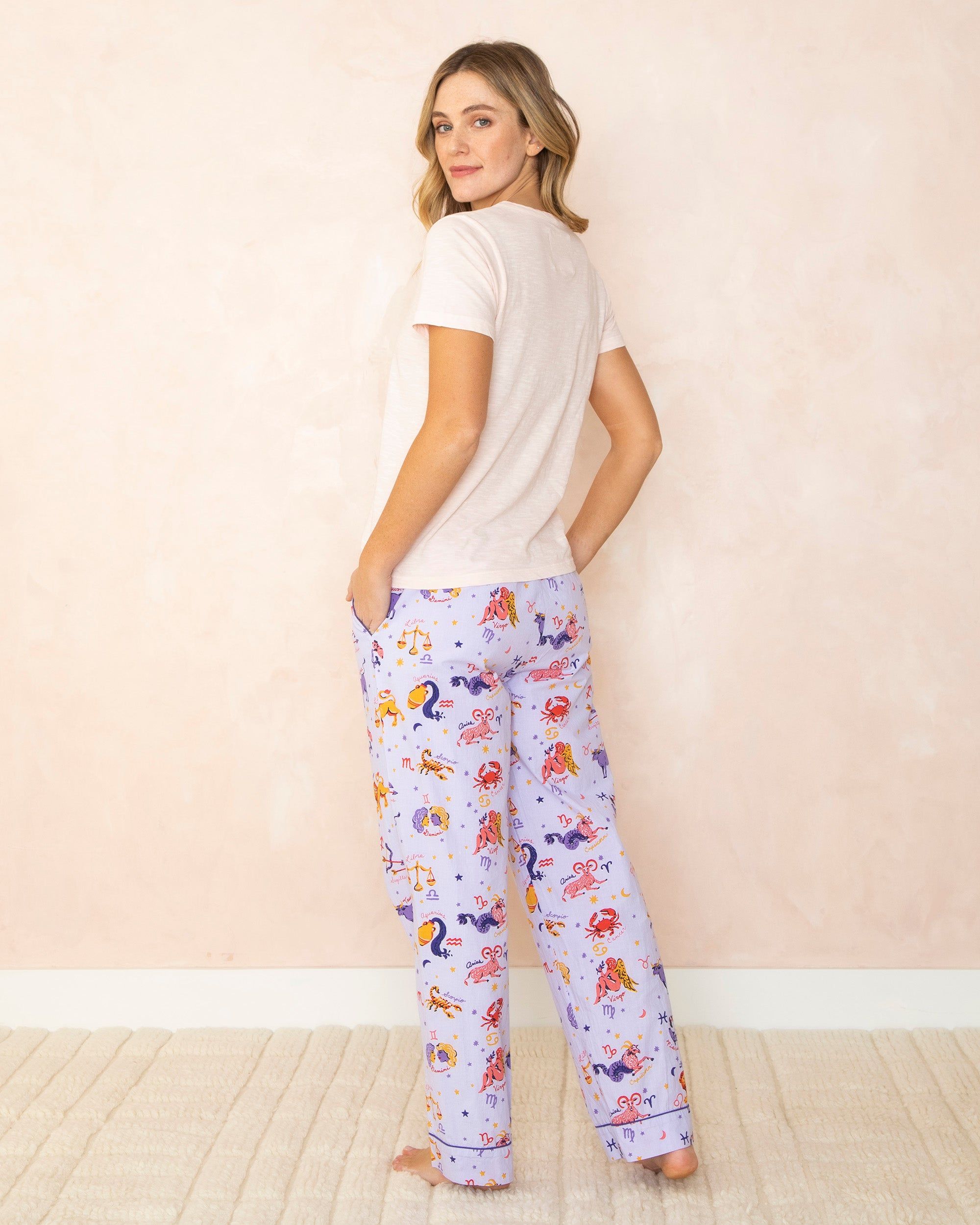 What's Your Sign - T-Shirt and Pajama Pants Bundle - Lavender/Light Blush sold by Printfresh product image thumbnail 2