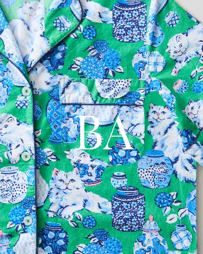 Fancy Cat - Short PJ Set - Green Juice sold by Printfresh