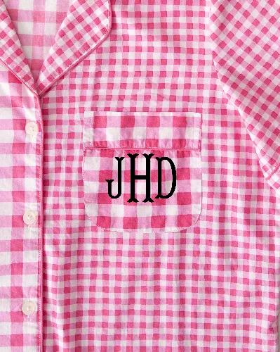 Garden Gingham - Short PJ Set - Pink Spritz sold by Printfresh