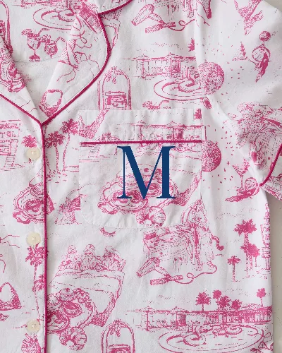 PF x Sean Taylor Girls' Trip Toile - Long PJ Set - Pink Cloud sold by Printfresh