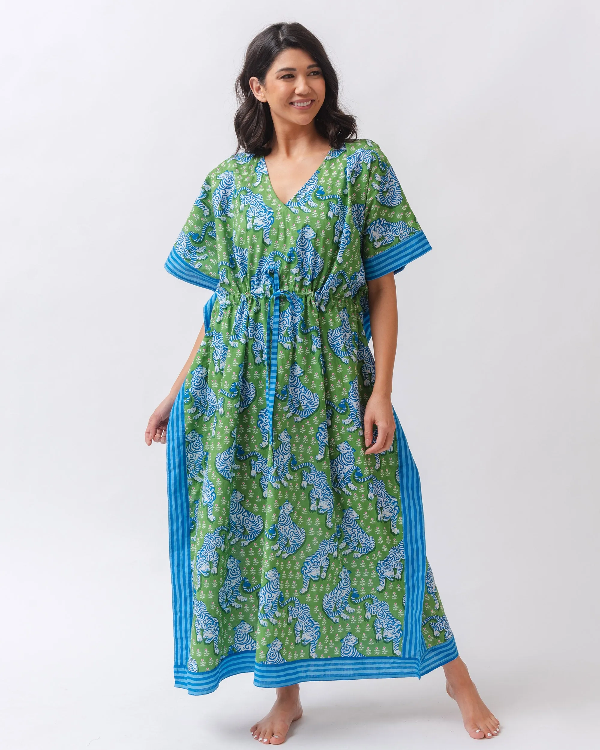 Tiger Queen - Let's Cruise Caftan - Sea Grass sold by Printfresh product image thumbnail 4