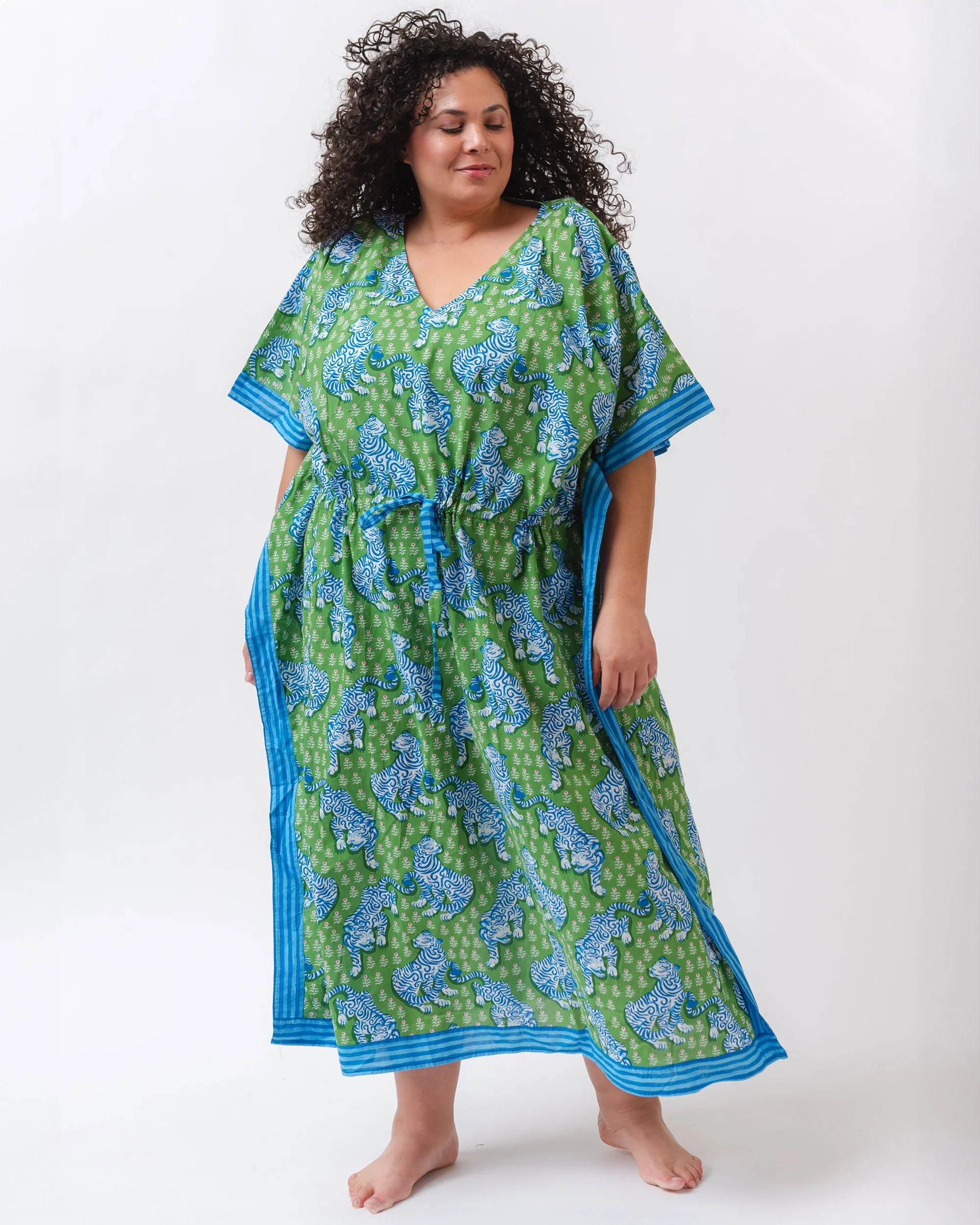 Tiger Queen - Let's Cruise Caftan - Sea Grass sold by Printfresh product image thumbnail 5