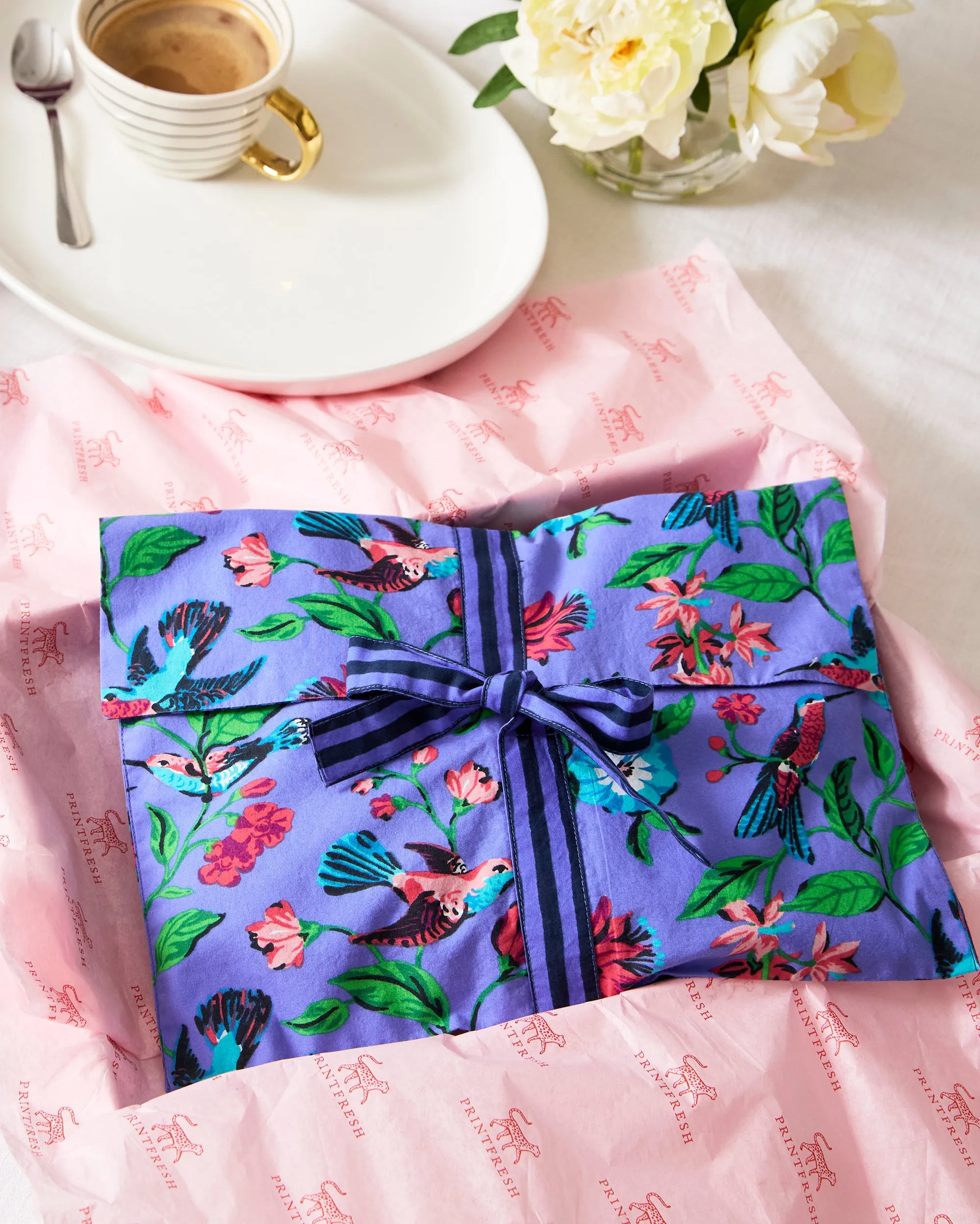 Hummingbird Haven - Short PJ Set + Gift Pouch - Crocus sold by Printfresh product image thumbnail 2