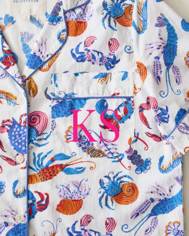 Pretty Pinchers - Short PJ Set - Cloud sold by Printfresh