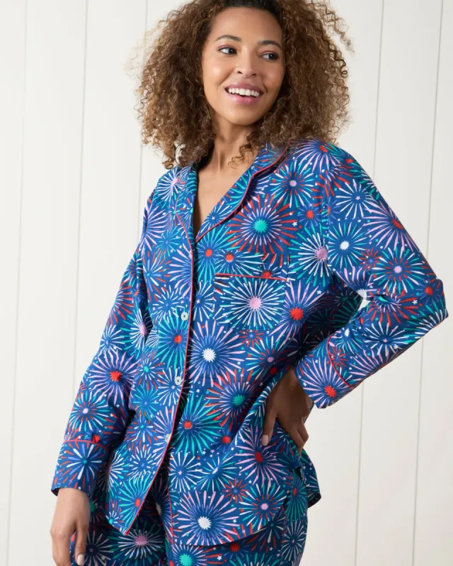 Sparks Fly - Long PJ Set - Navy sold by Printfresh