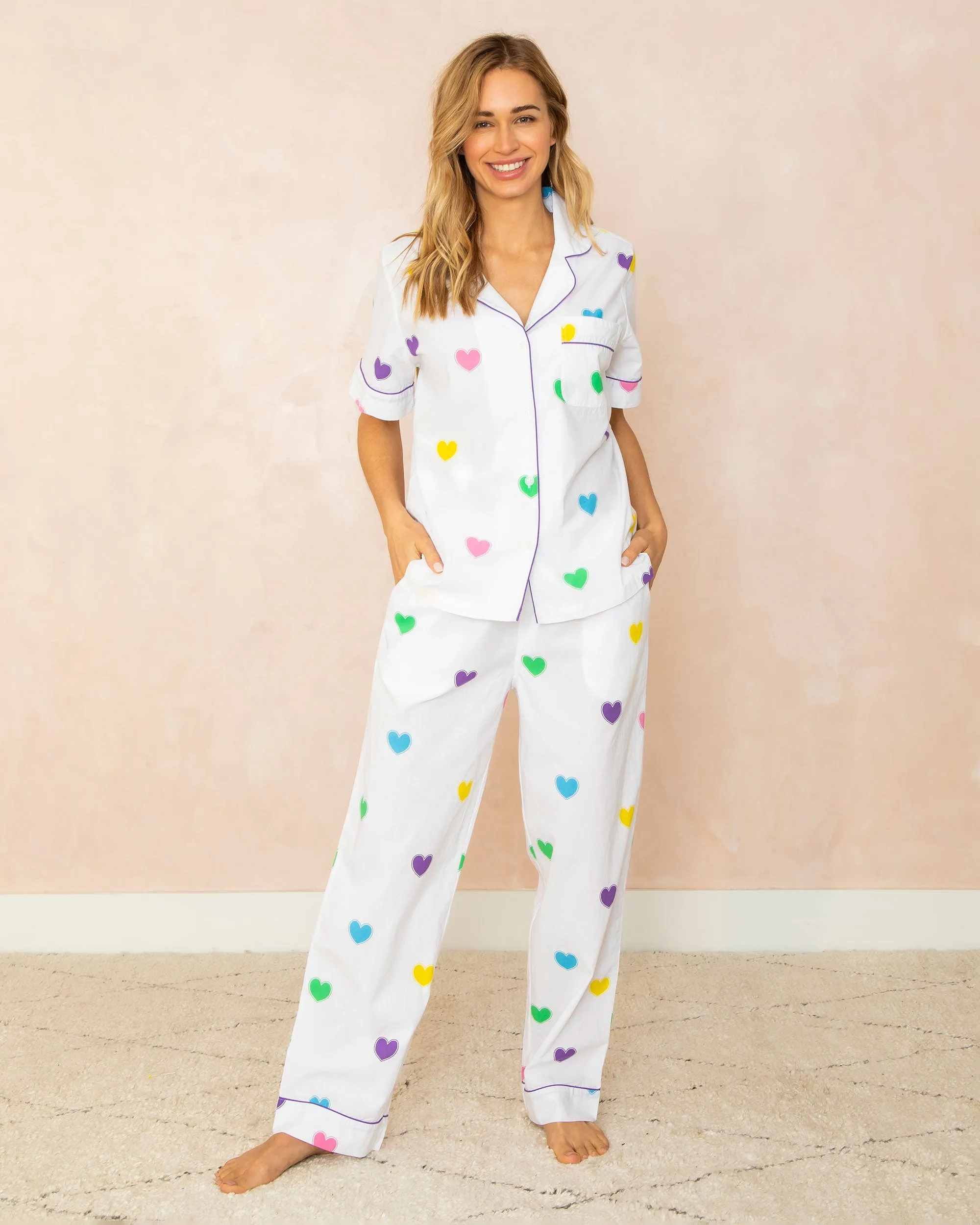 Queen of Hearts - Short Sleep Top & Long Pants Set - Rainbow sold by Printfresh product image thumbnail 3