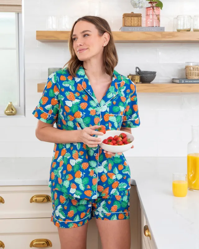 Strawberry Fields - Short Sleep Set - Queen Blue sold by Printfresh