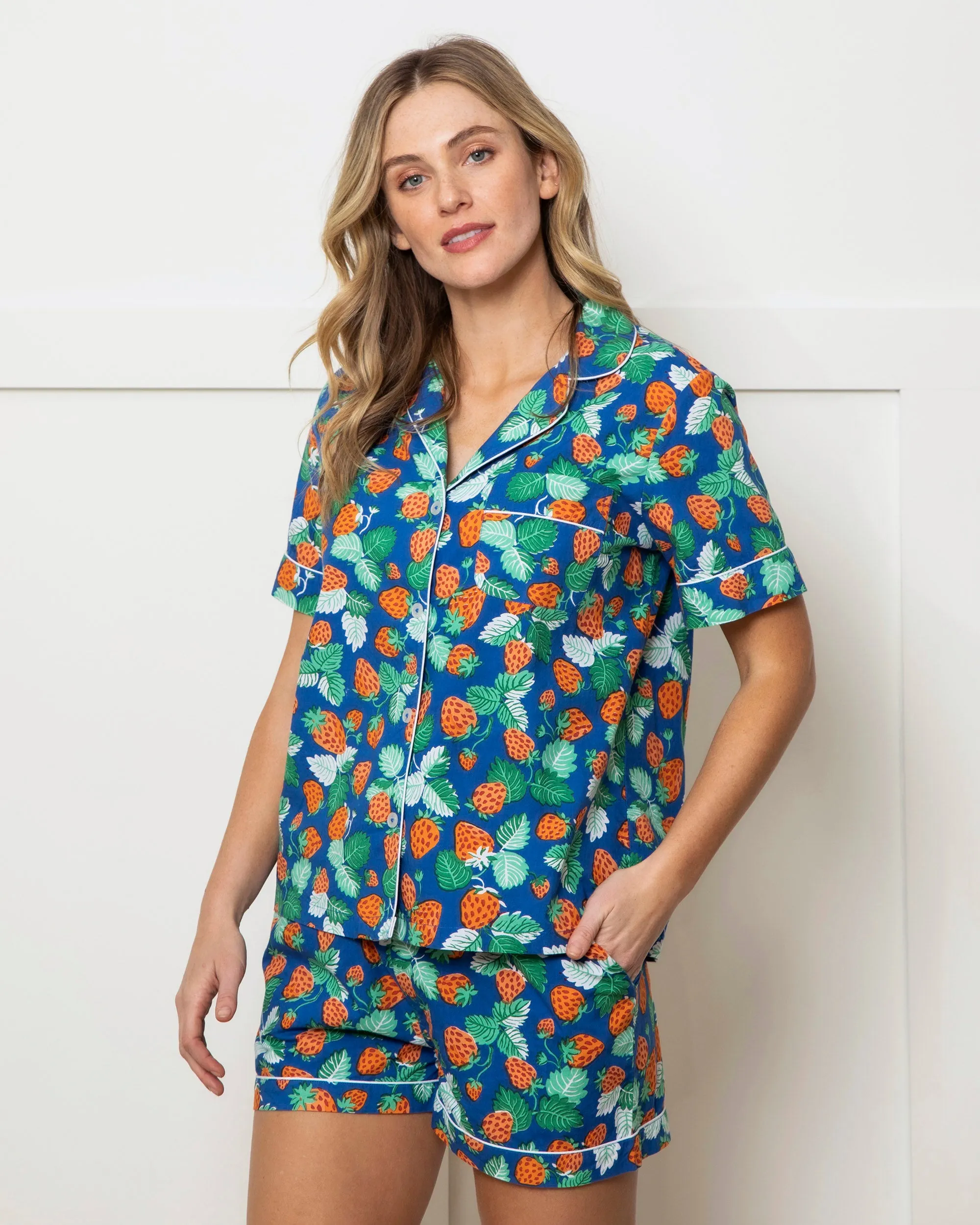 Strawberry Fields - Short Sleep Set - Queen Blue sold by Printfresh product image thumbnail 2