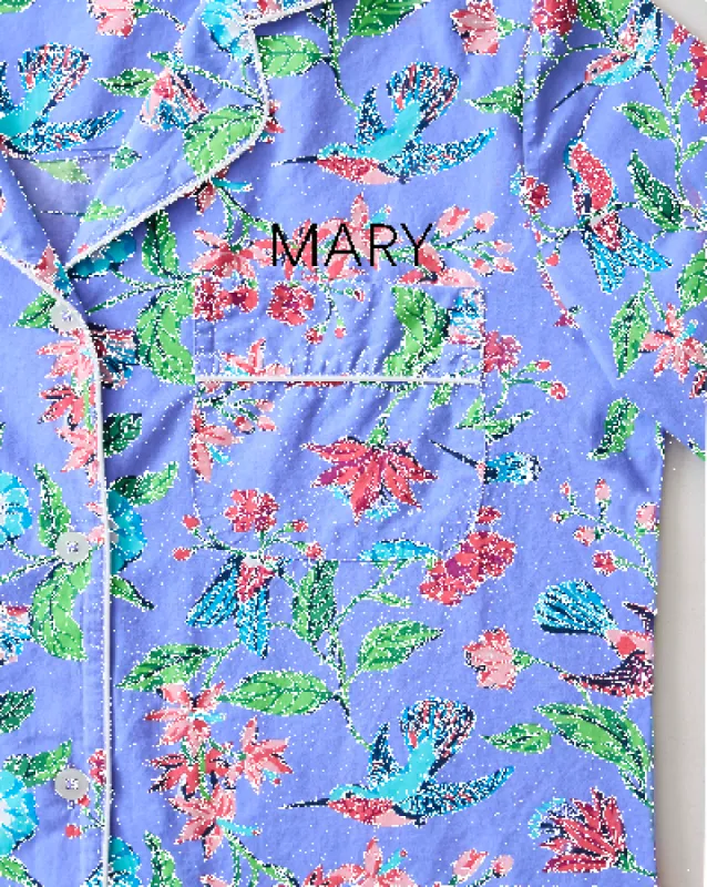 Hummingbird Haven - Short Sleeve Top & Cropped Pants Set + Gift Pouch - Crocus sold by Printfresh