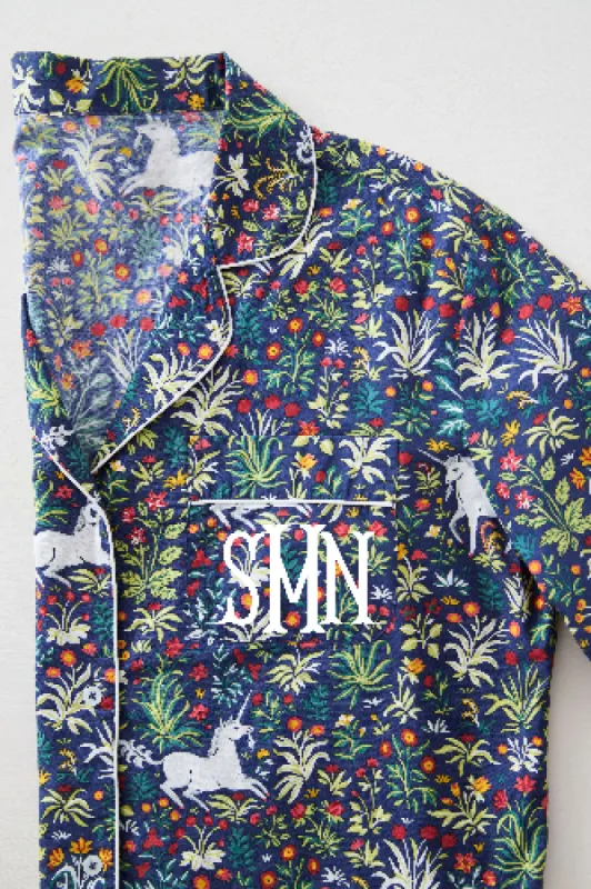 Unicorn's Garden - Long Sleep Set - Indigo sold by Printfresh