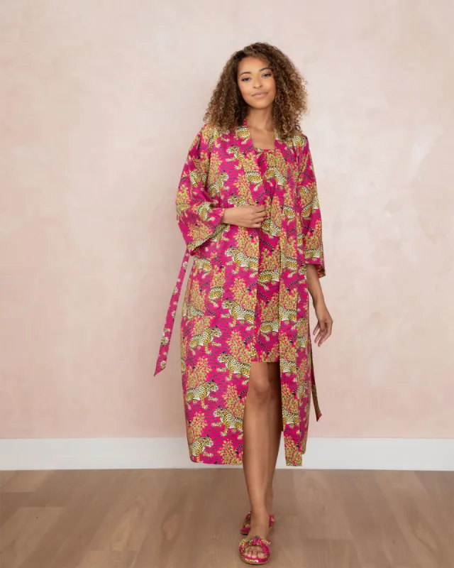 Bagheera - Robe & Cami Nightgown Set - Hot Pink sold by Printfresh