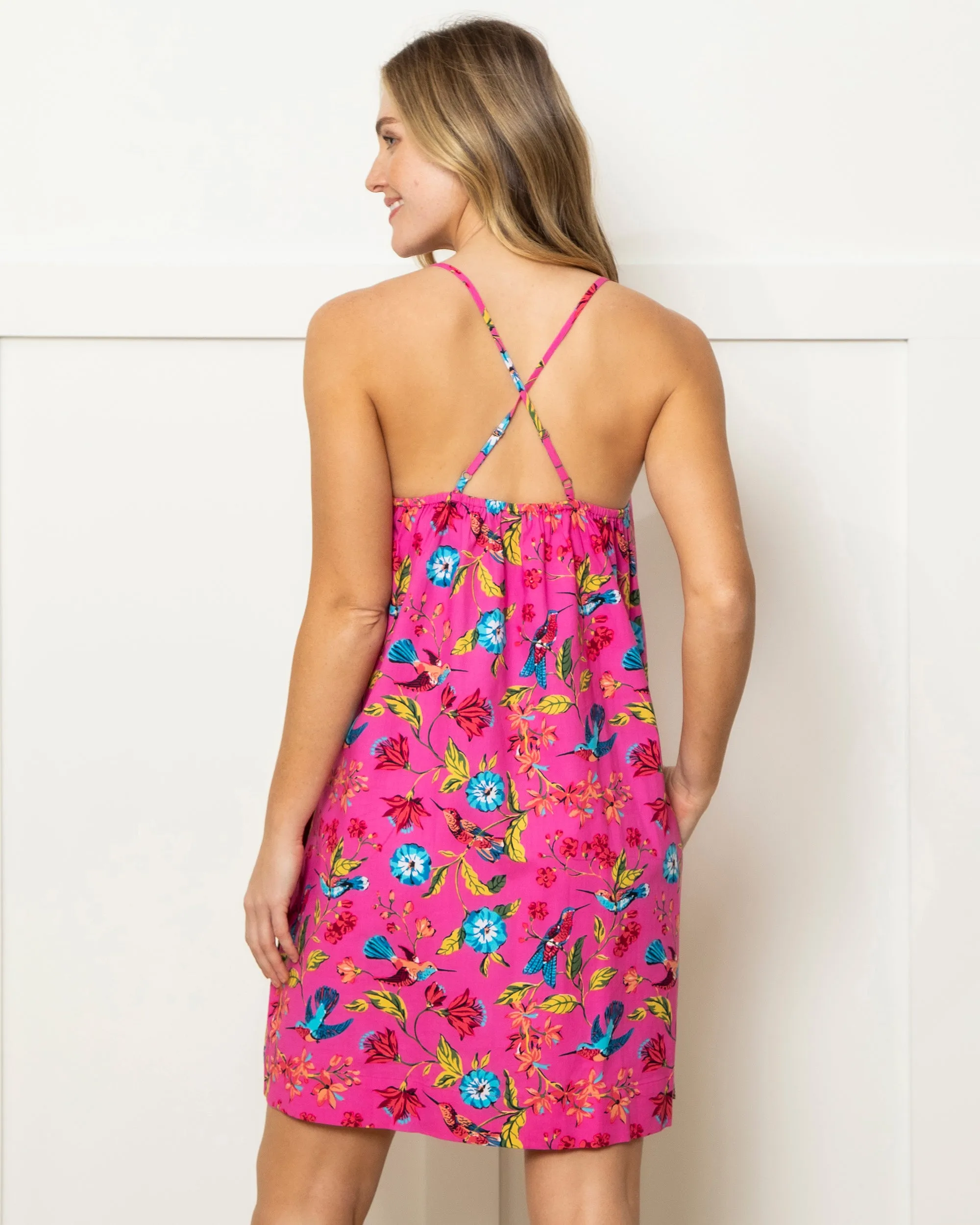 Hummingbird Haven - Cami Nightgown - Fresh Raspberry sold by Printfresh product image thumbnail 5