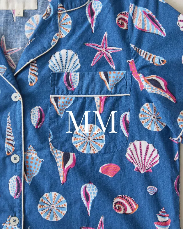 Beachcomber  - Short PJ Set - Shoreline Blue sold by Printfresh