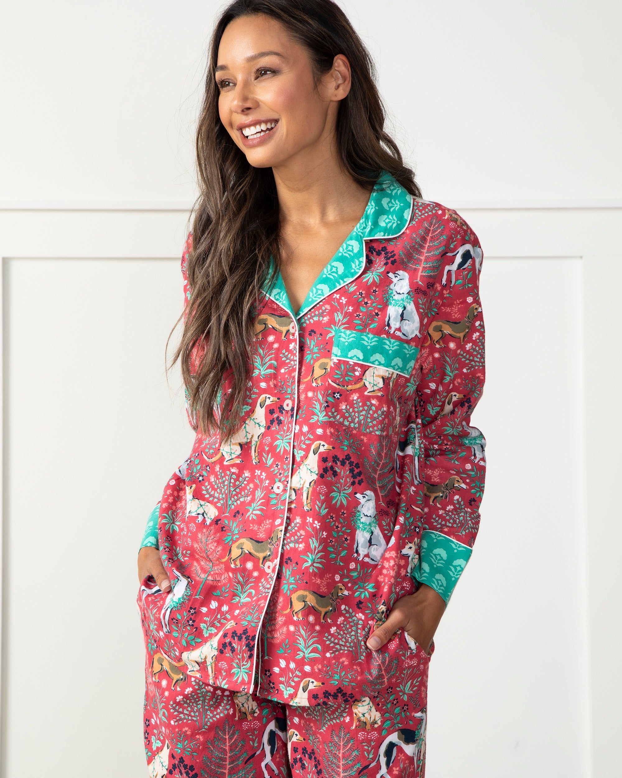 Happy Howlidays - Petite Flannel Long Sleep Set - Ruby sold by Printfresh product image thumbnail 3