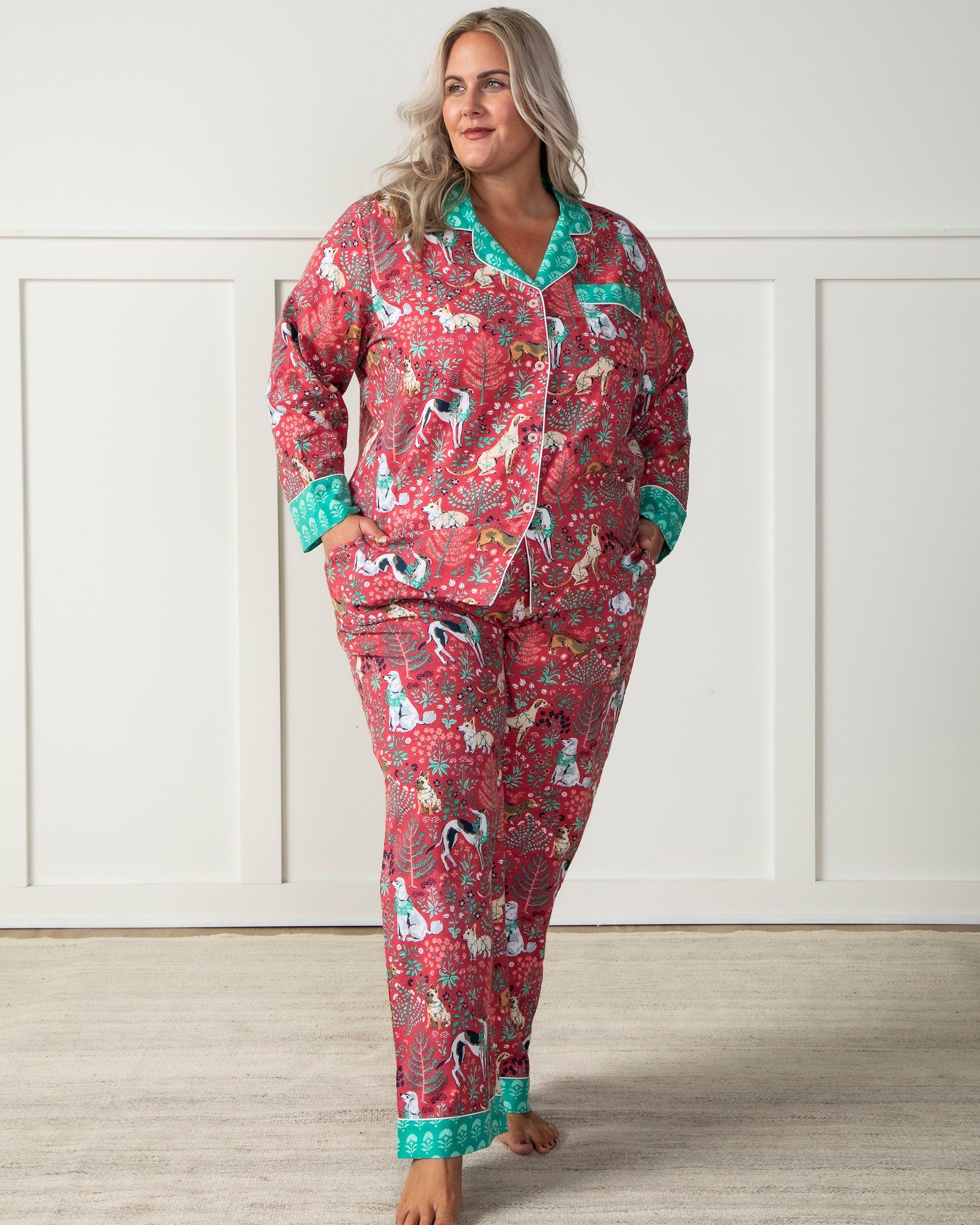 Happy Howlidays - Petite Flannel Long Sleep Set - Ruby sold by Printfresh