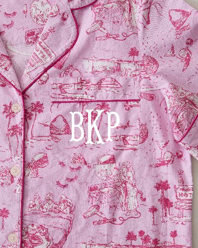 PF x Sean Taylor Girls' Trip Toile - Long Sleep Set - Rose sold by Printfresh