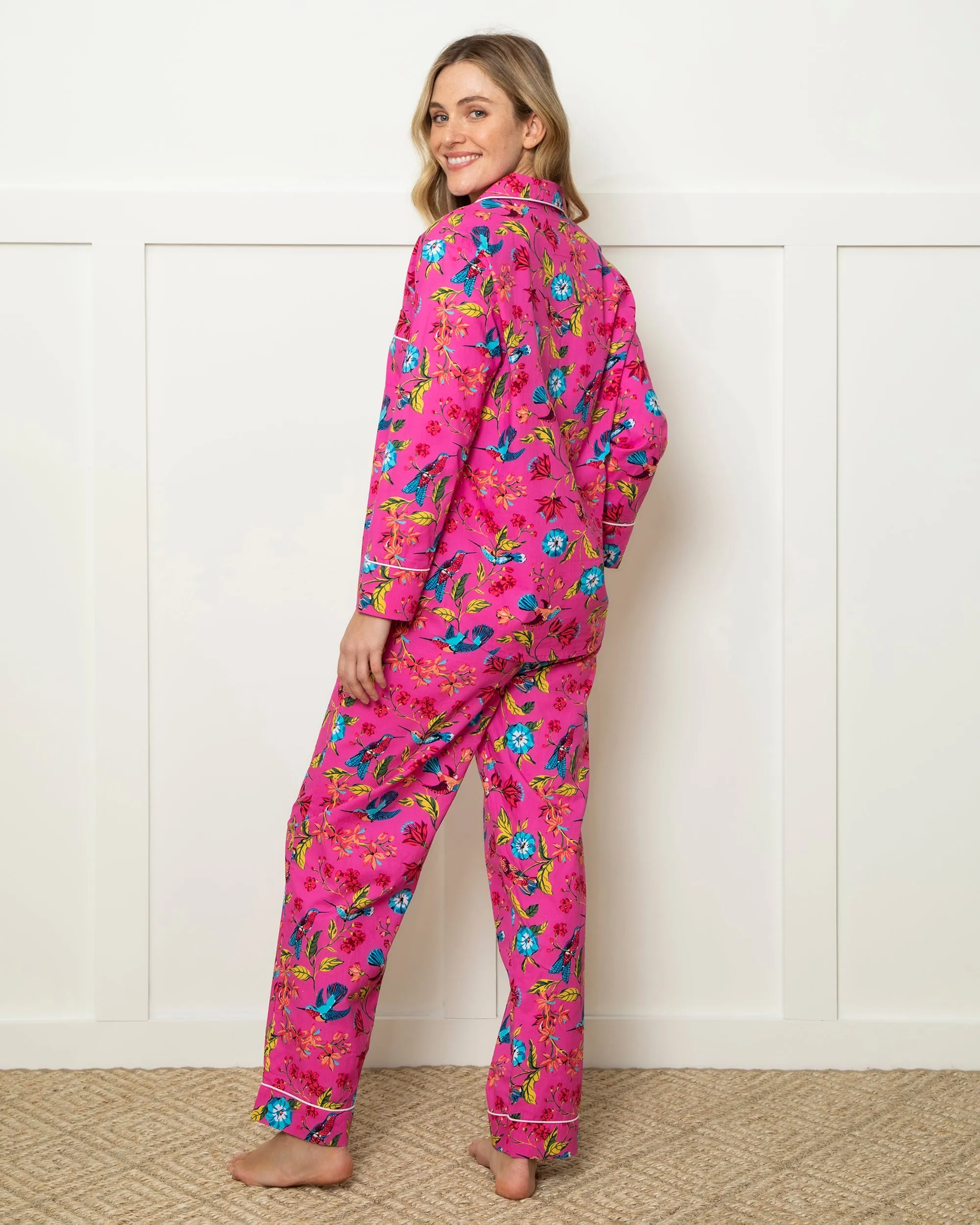 Hummingbird Haven - Tall Long PJ Set - Fresh Raspberry sold by Printfresh product image thumbnail 5
