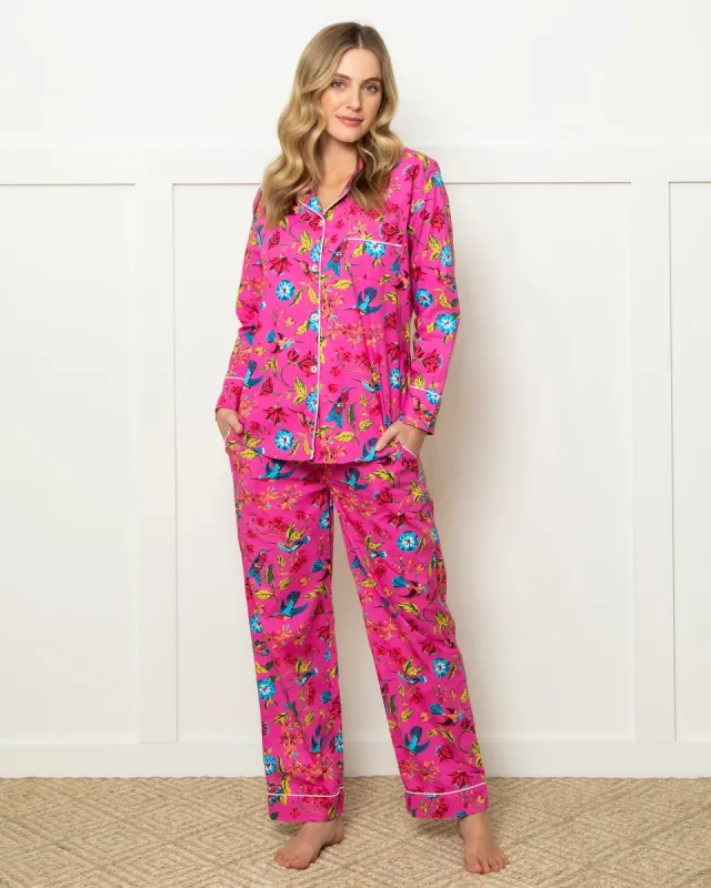 Hummingbird Haven - Tall Long PJ Set - Fresh Raspberry made by Printfresh