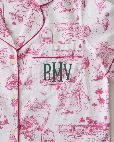 PF x Sean Taylor Girls' Trip Toile - Long PJ Set - Pink Cloud sold by Printfresh