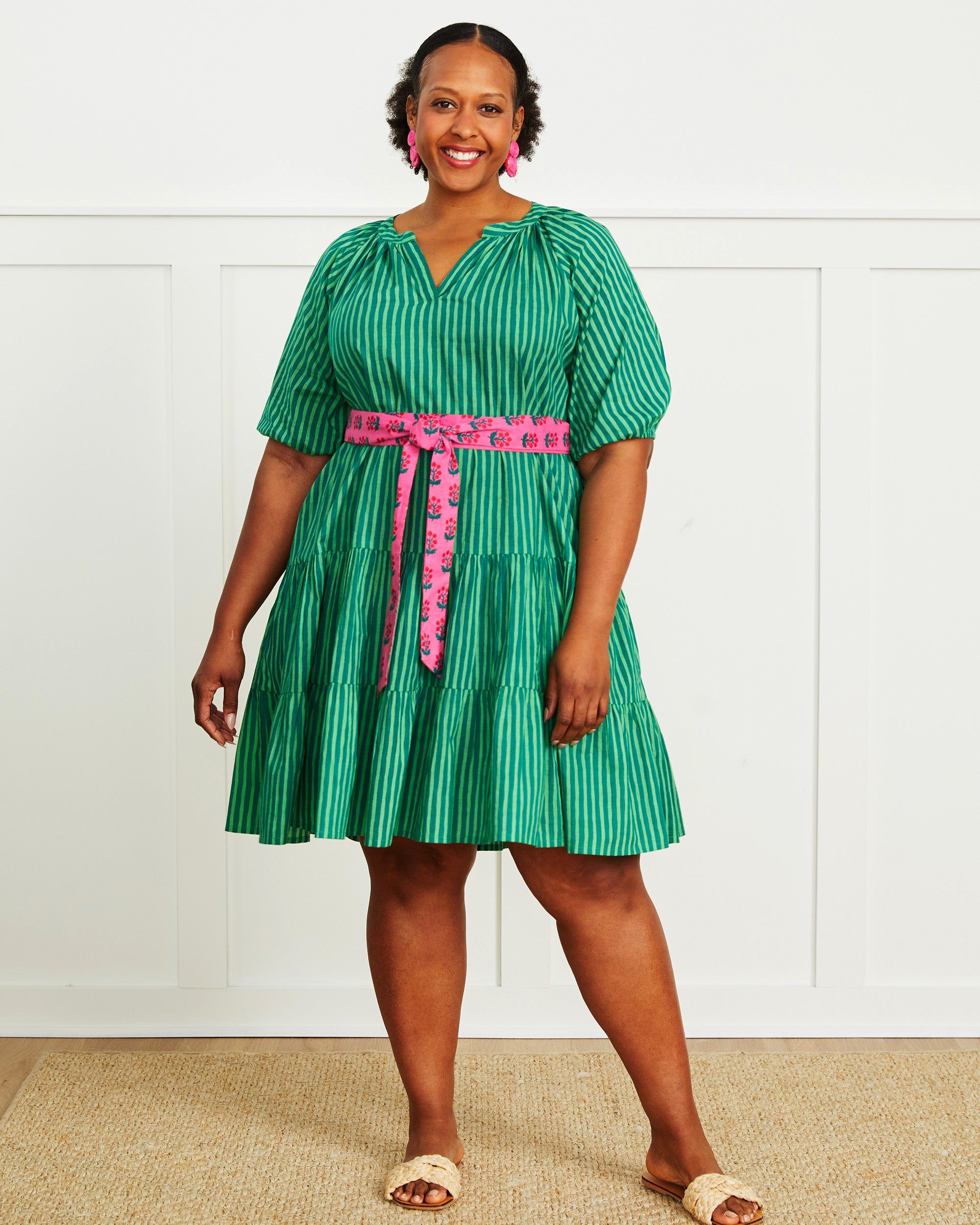 Seaside Stripes - Lightweight It's a Date Dress - Clover Green sold by Printfresh product image thumbnail 3