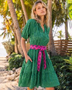 Seaside Stripes - Lightweight It's a Date Dress - Clover Green sold by Printfresh