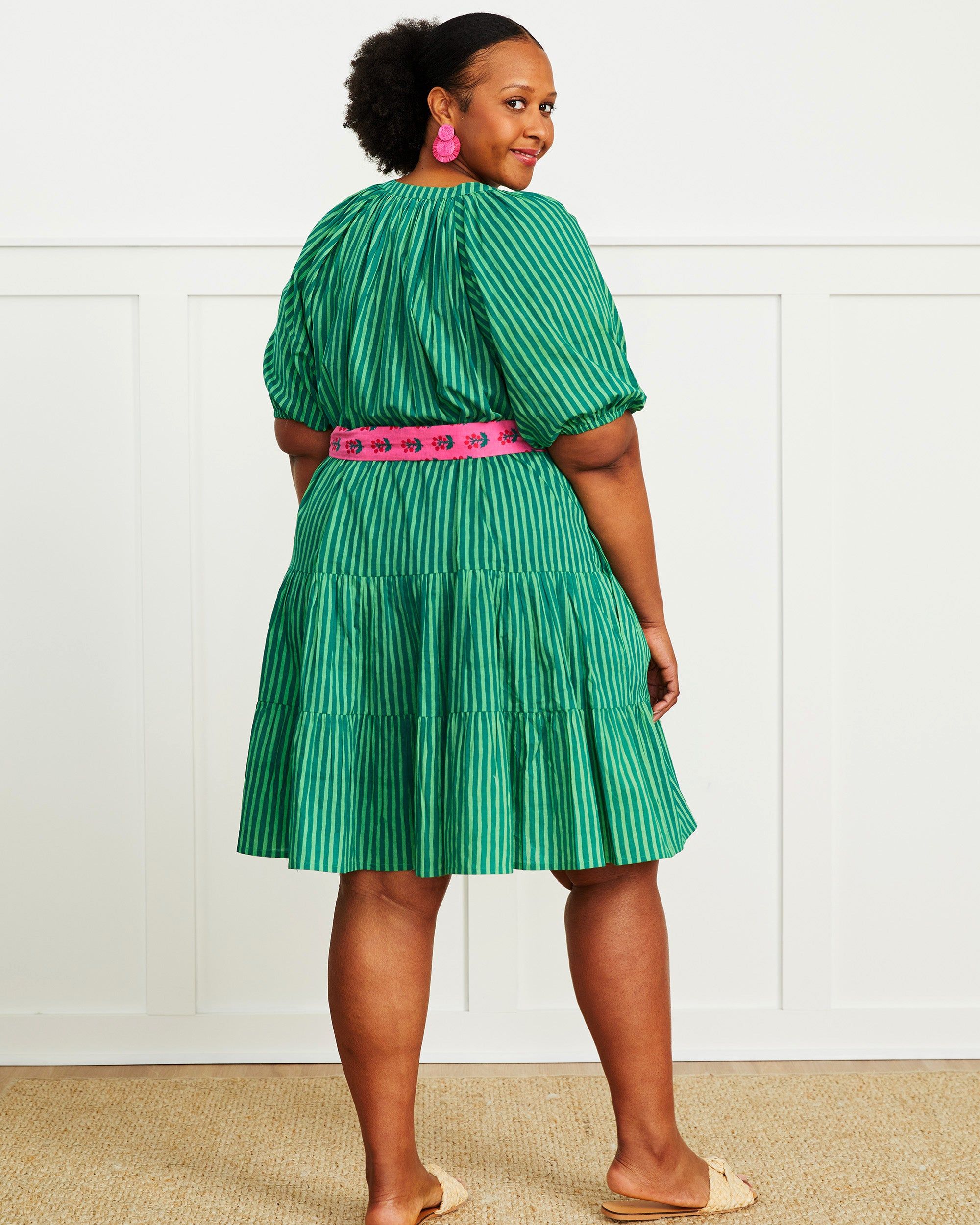 Seaside Stripes - Lightweight It's a Date Dress - Clover Green sold by Printfresh product image thumbnail 6