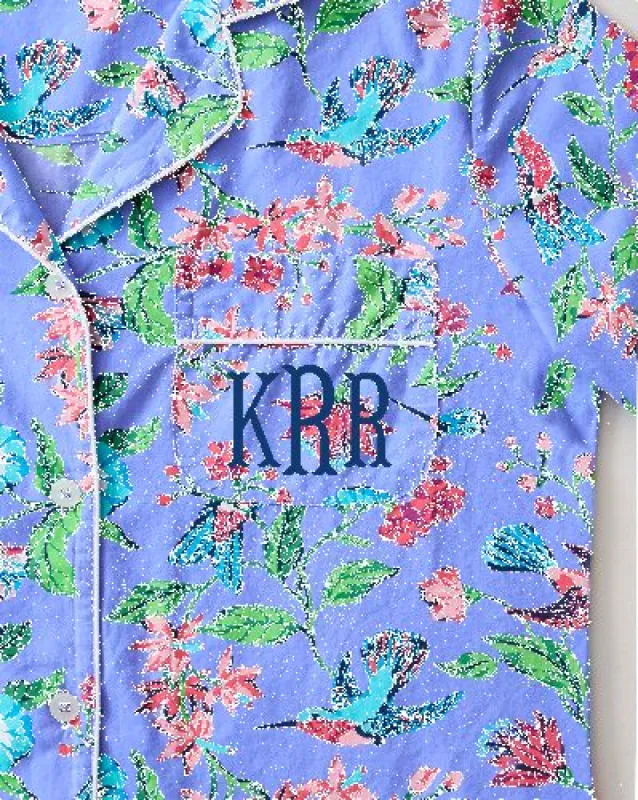 Hummingbird Haven - Short Sleep Set + Gift Pouch - Crocus sold by Printfresh