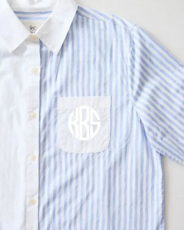 Weekend Stripes - Everyday Button Down - Blue Skies sold by Printfresh
