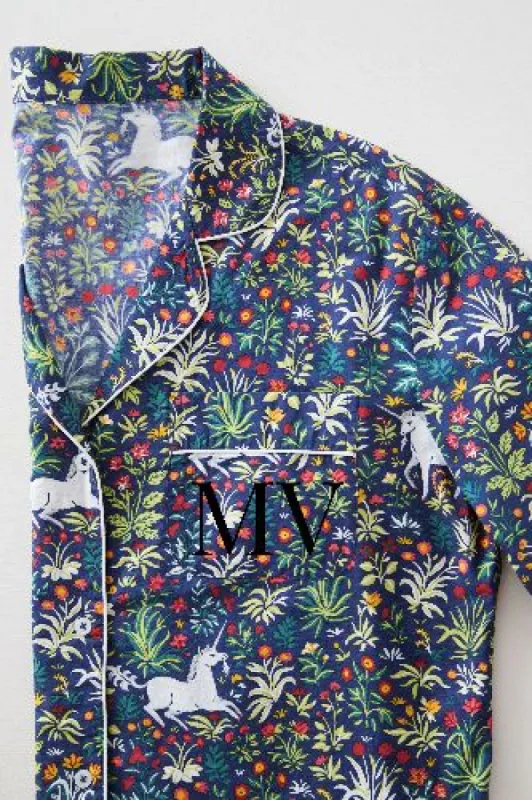 Unicorn's Garden - Petite Long Sleep Set - Indigo sold by Printfresh