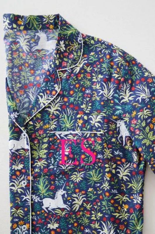 Unicorn's Garden - Long Sleep Set - Indigo sold by Printfresh