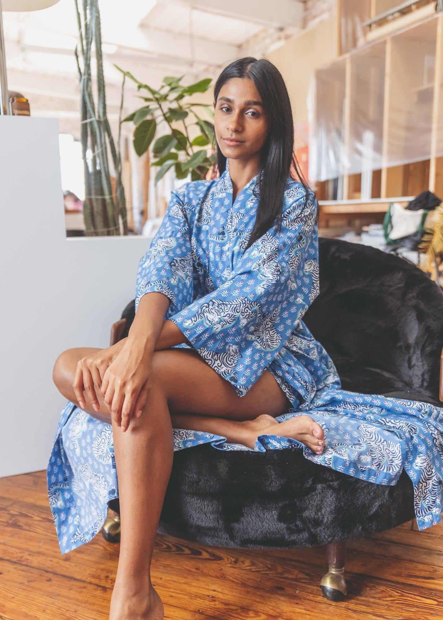 Tiger Queen - Robe - Cornflower sold by Printfresh product image thumbnail 2