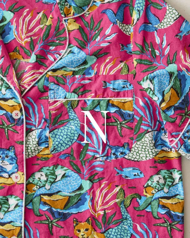 Meowing Mermaids - Short PJ Set - Hot Pink sold by Printfresh