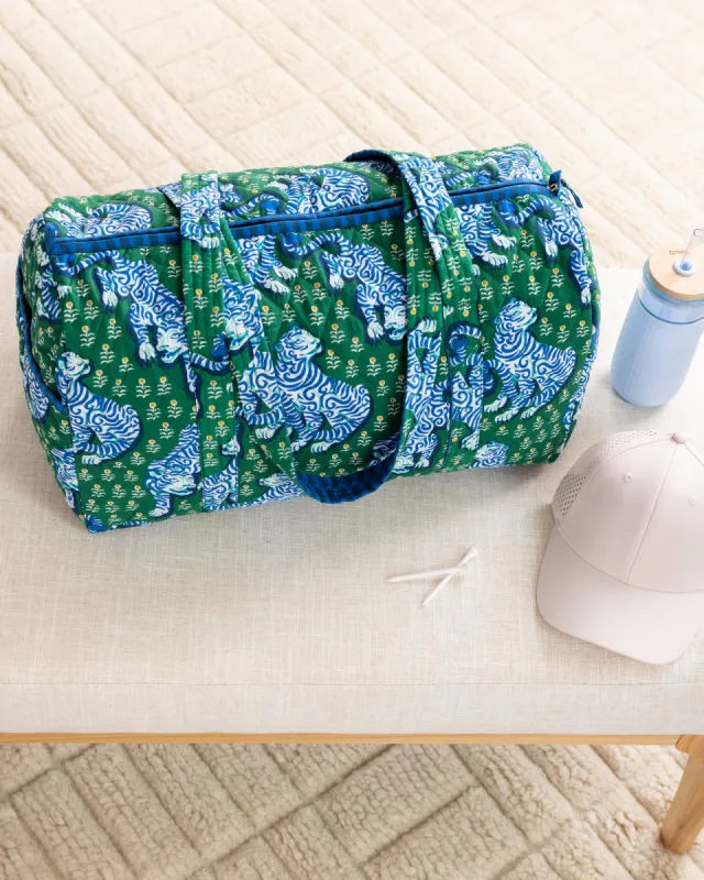 Tiger Queen - Quilted Duffle Bag - Jade sold by Printfresh