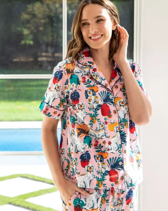 Good Dog - Short Sleeve Pajama Top - Vintage Rose sold by Printfresh