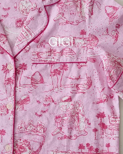 PF x Sean Taylor Girls' Trip Toile - Long PJ Set - Rose sold by Printfresh