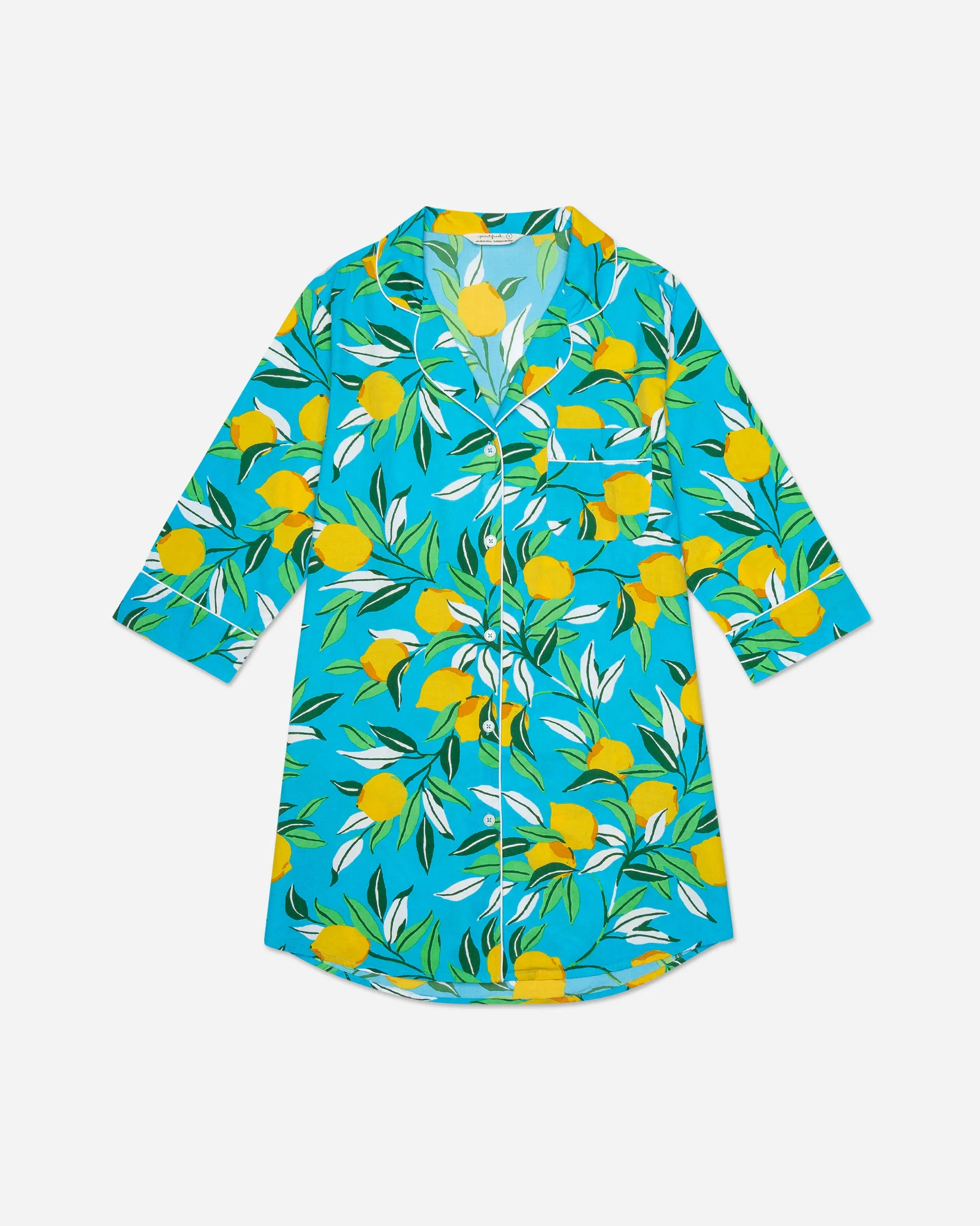 Lemon Zest - Sleep Shirt - Turquoise sold by Printfresh product image thumbnail 2